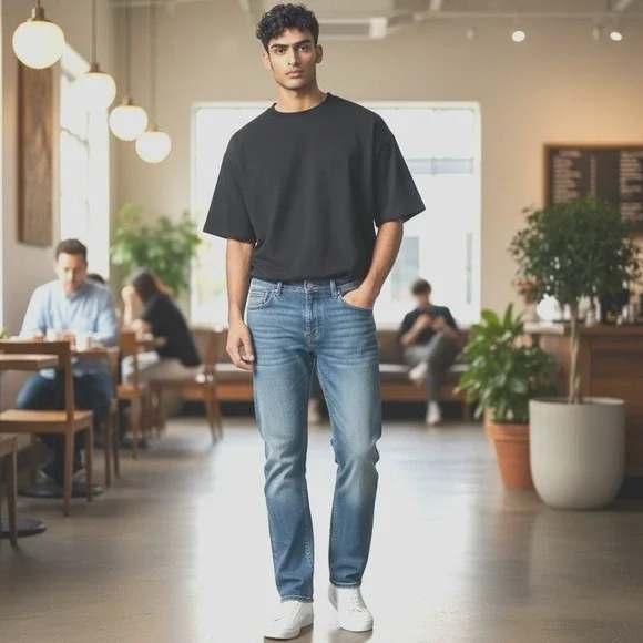 Buffalo David Bitton Ash-X Slim Stretch Straight Zip Acid Wash 36X30 (Real 39") - Picture 1 of 14